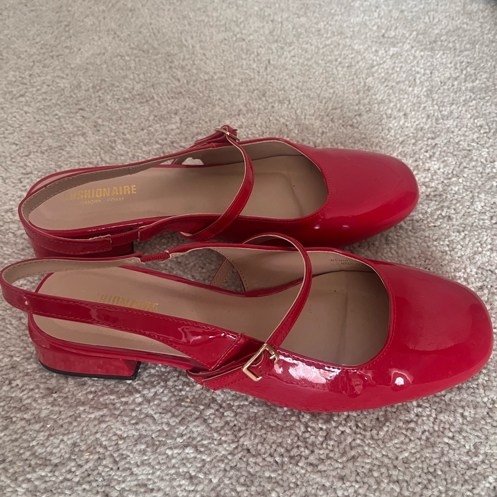 Cushionaire Red Mary Janes